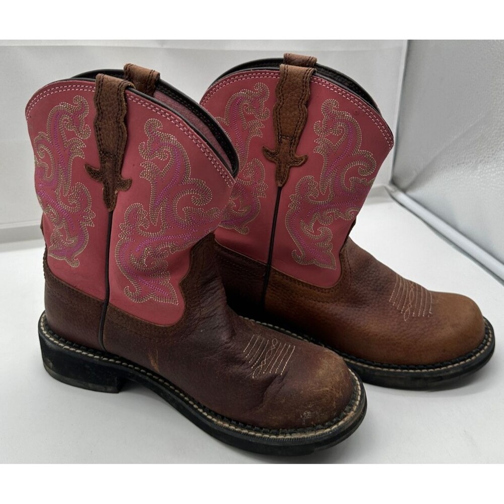 Womens Ariat Fatbaby 10010808 Cowgirl 8" Western Cowboy Round Toe Boots Sz 8 B
